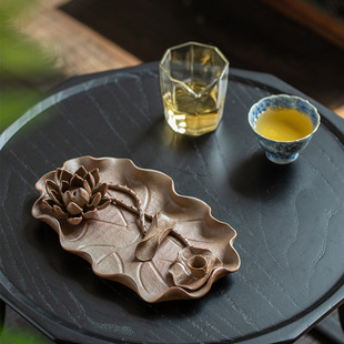Ceramic Lotus Line Fragrant Incense Insertion Household Sandalwood Tea Tray Tray Indoor Study Decoration Reverse Flow Fragrant Antique Censer