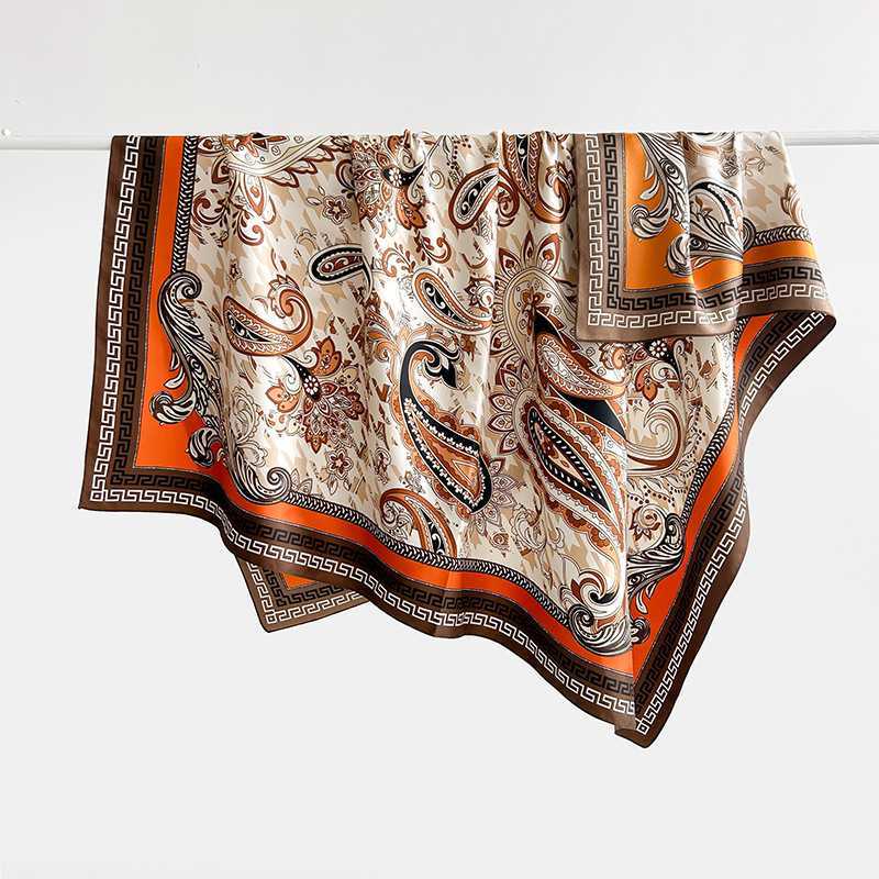 Explosiones transfronterizas de moda de envejecimiento de anacaju estampado temperamento delgado chal de alta sensación retro 130 toallas de twill