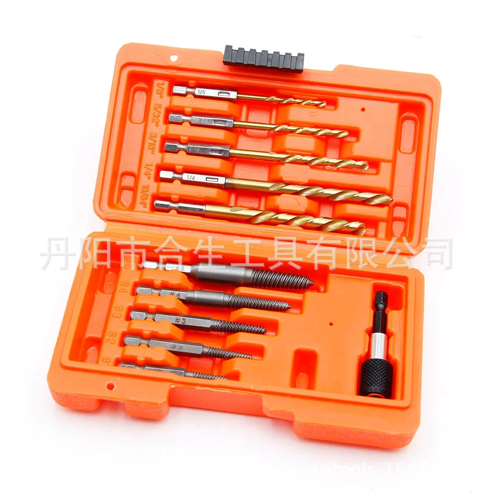 Оптовая продажа сломанной проволоки извлечение высокоскоростного стального сверла комбинация 11PC комплект из спирельного сверла