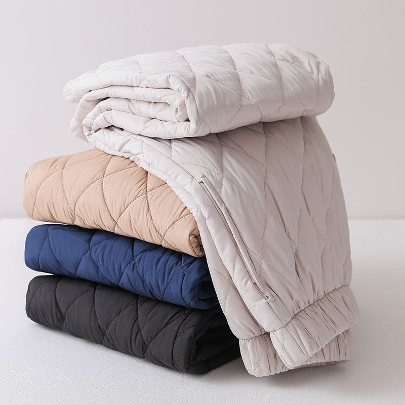 Wide-Leg Cotton Trousers for Women, Thickeneded Thermal Trousers, Large Size Middle-Aged and Elderly Casual Straight Trousers for Outer Wear, High-Waisted down Cotton Trousers