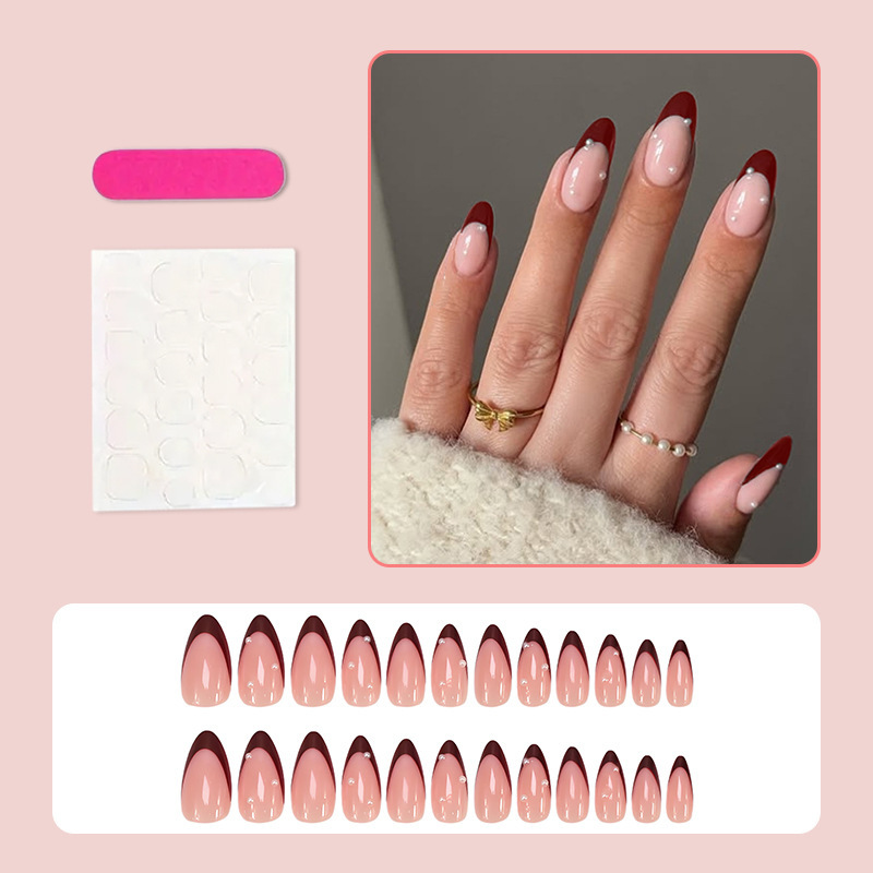 杏仁欧美穿戴甲跨境美甲甲片ins风穿戴甲批发pressonnails甲片|undefined