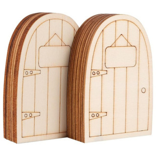 Wooden Fariy Door Wooden Elf Door Creative Ornaments Decorative DIY Door and Window Wood Pieces