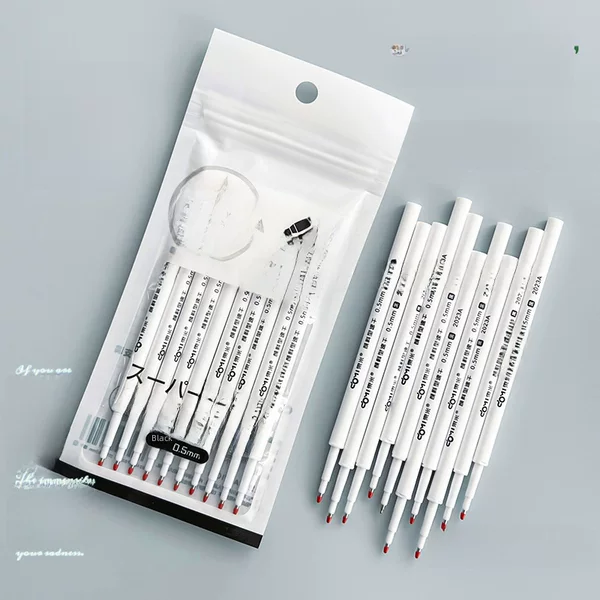 Dongmi 009 original quick-drying push neutral refill 0.5st needle head White Rod universal brush pen black refill