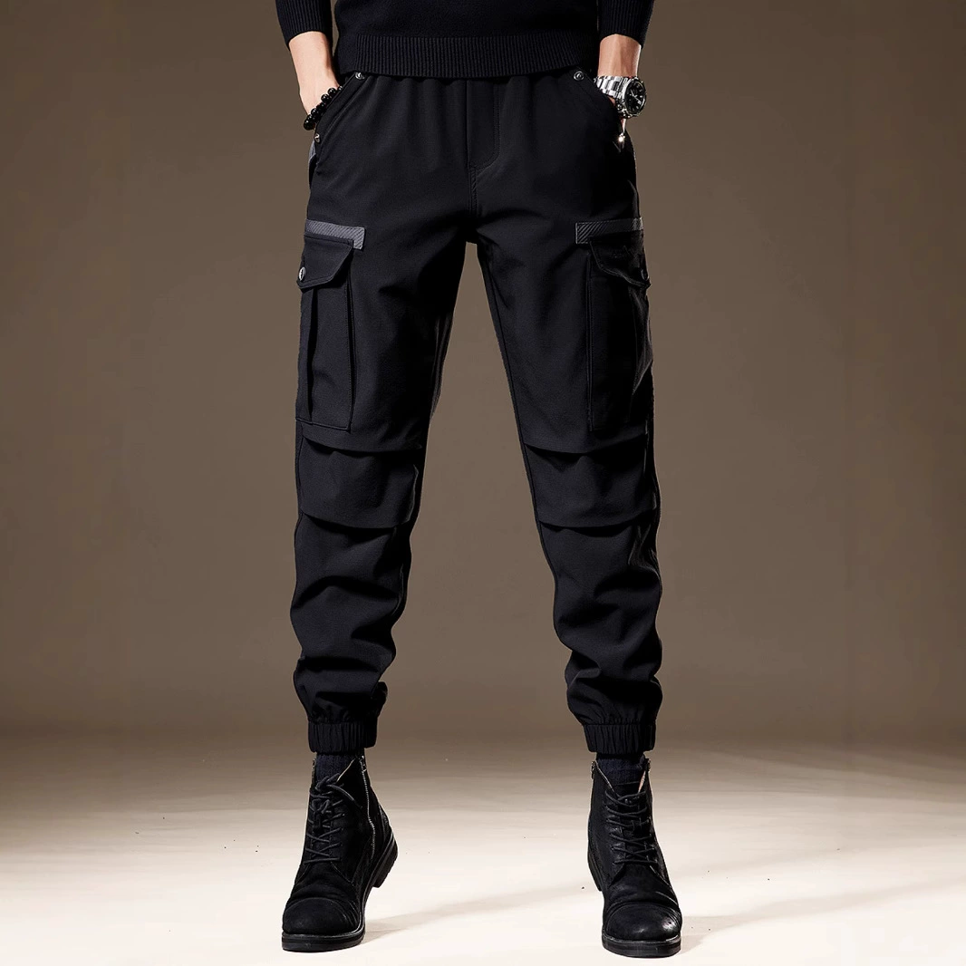 Демисезонные спортивные брюки‑джоггеры oversize для отдыха, эластичные манжеты, чёрные/коричневые