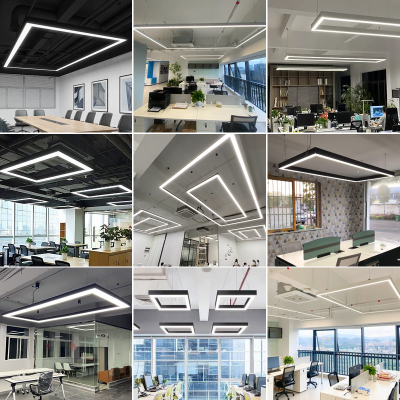 Herramientas LED lámpara de oficina sin costura lámpara de tira gimnasio supermercado iluminación profesional puente lámpara de tira candelabro