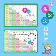 九九乘法口诀表卡片99乘法表口算卡二年级小学生数学全套除法随身