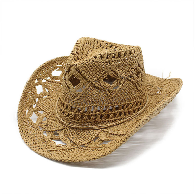 Unisex Vacation Solid Color Crimping Straw Hat display picture 2