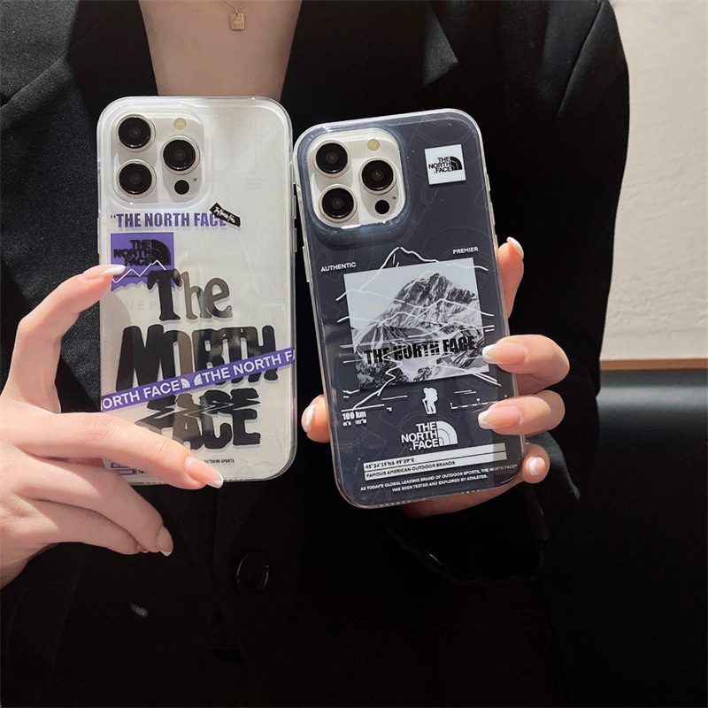 Trendy Brand Double-sided Black Bottom North Snow Mountain Cross-border Applicable Apple iPhone15promax Phone Case 14 Protective Cover