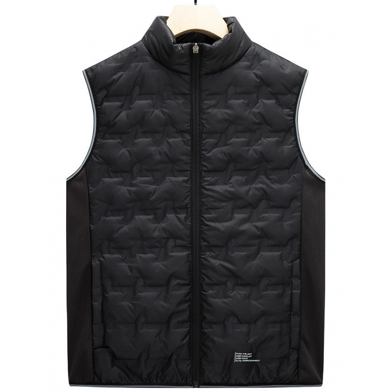 Down Vest Men's Lightweight Vest Warm Collar All-match Autumn and Winter New No-running Velvet Waistcoat Casual Cross-border Gods