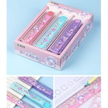 多功能折叠尺30cm可爱折尺直尺小学生塑料彩色几何绘图工具刻度尺