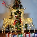 圣诞糜鹿摆件大型商场橱窗发光铁艺鹿酒店大厅布置情侣鹿灯装饰品