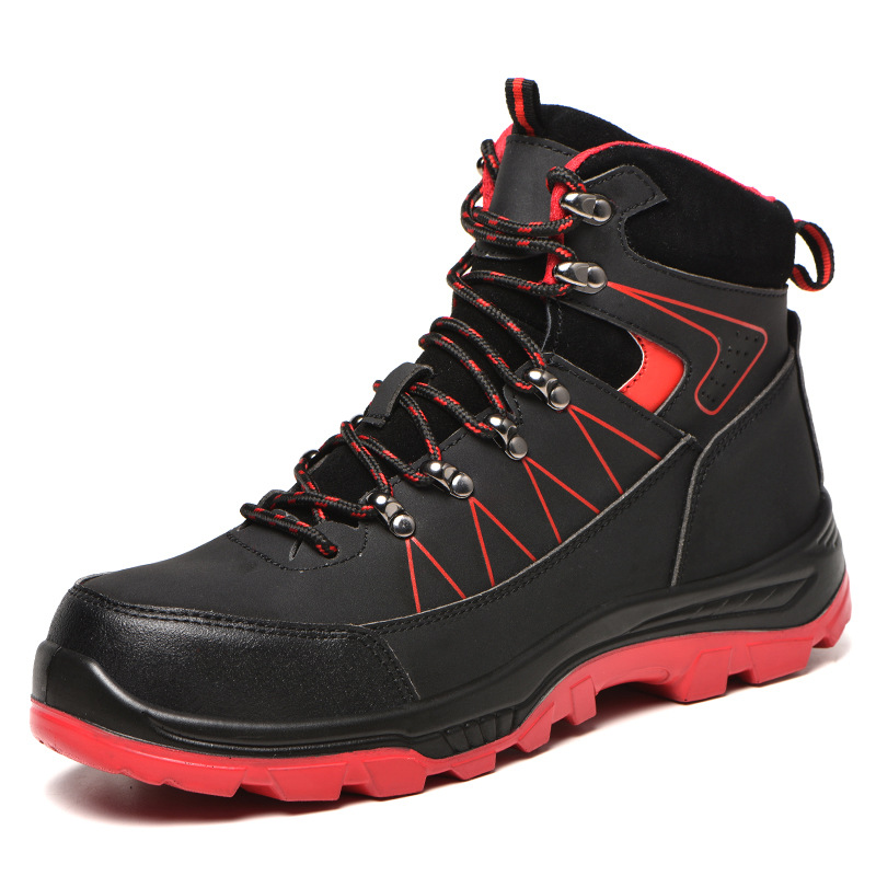 Botas de Protección Anti-Impacto para Senderismo y Trabajo de Piel de Microfibra y Malla, Puntera de Acero, para Exteriores image 6
