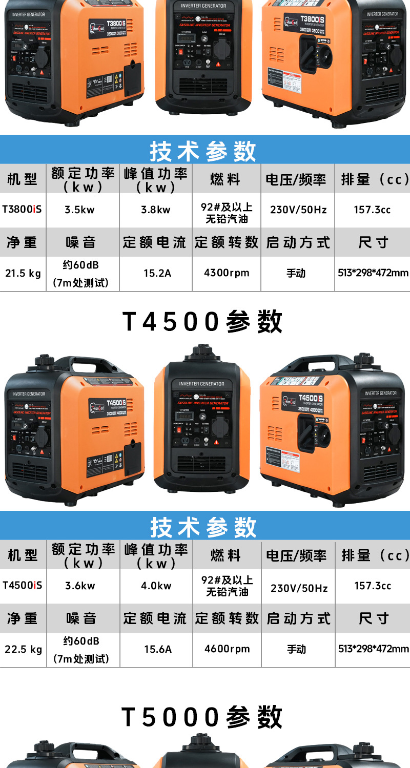 Gasoline Generator Small Outdoor Portable Silent Generator 1-6 Kw High Power Household Generator Set 220V