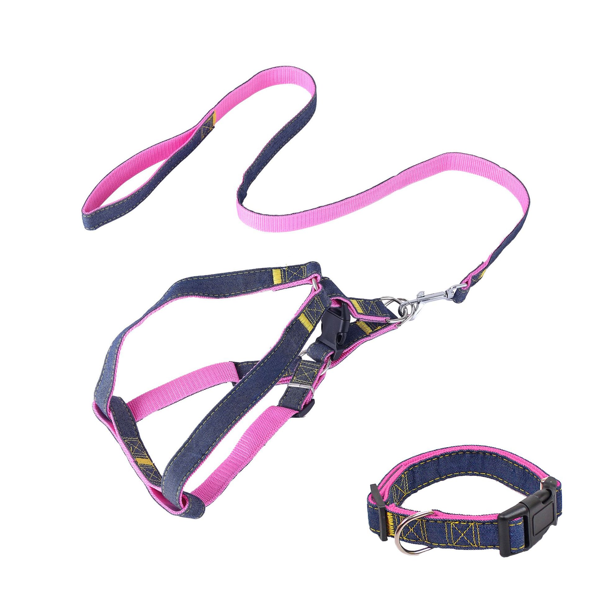 핑크 3 피스 세트 "트랙션 + 가슴 + 칼라]