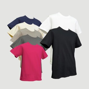 Summer 220g heavy all-match loose T-shirt multi-color optional men's and women's basic round neck short sleeve white base shirt