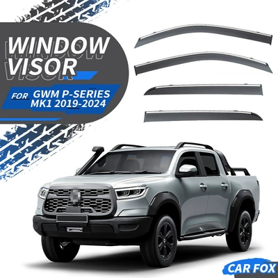 Rain Eyebrow, Rain shield - standard-packaging-without-logo-gwm-p-series-mk1-2019-pc-silver-bright-strip-window-rain-shield