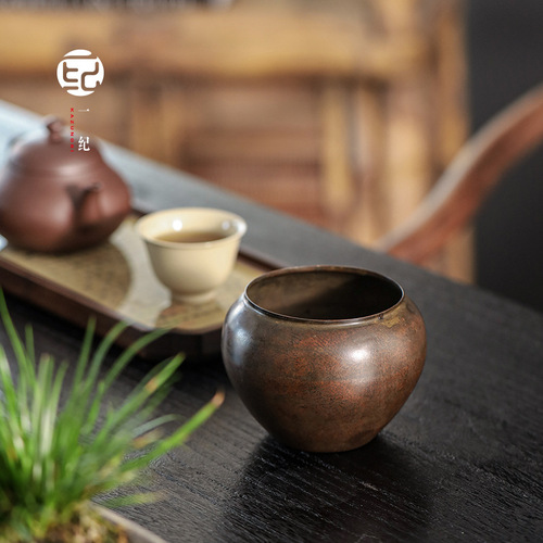 Wholesale vintage copper tea wash household tea set accessories tea bowl Zen tea ceremony spare parts water bowl water washing tea dregs tank