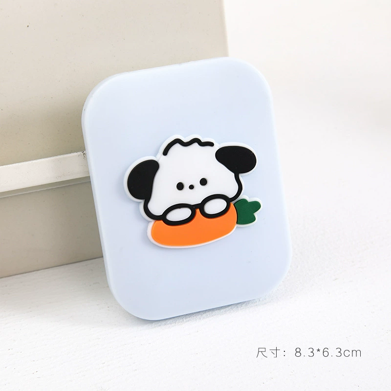 Cartoon folding brush for students, small handheld mirror, 2 in 1