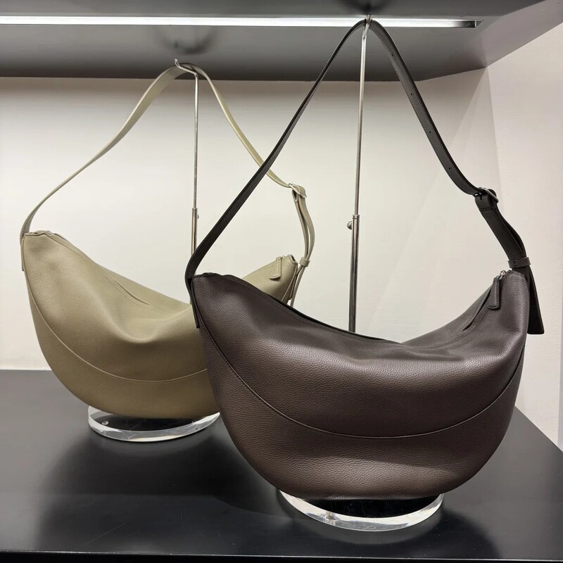 High-End Zhe*Row Genuine Leather Half-Moon Bag with a Luxurious Feel, Dumpling Bag, Vintage Shoulder Bag, Large Capacity Underarm Bag High-End Zhe*Row Genuine Leather Half-Moon Bag with a Luxurious Feel, Dumpling Bag, Vintage Shoulder Bag, Large Capacity Underarm Bag