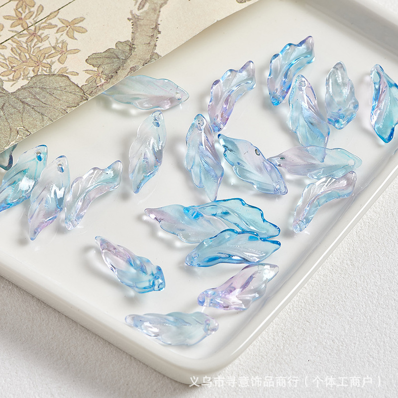 琉璃珠配饰海草叶子异形26mm串珠散珠子手工diy手链饰品配件材料|undefined