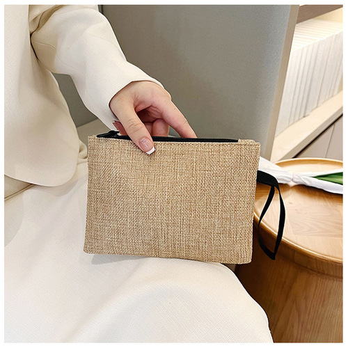 Cross-border cotton and linen handbag for women  new simple trend Harajuku style wallet bag fashion mobile phone zero wallet bag 