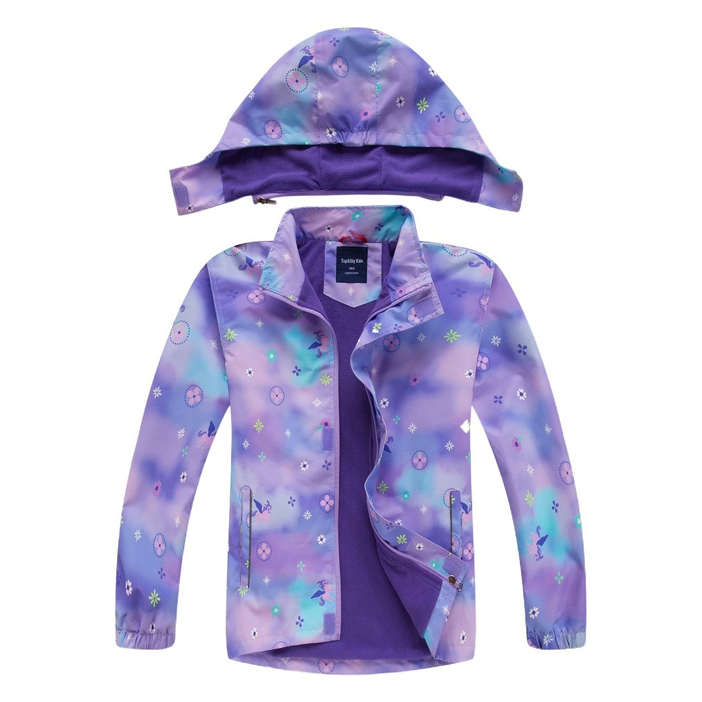 Новая цветная градиентная ветровка для девочек Macron с капюшоном, водонепроницаемая теплая открытая нагрудная рубашка на молнии, уличная одежда Rush