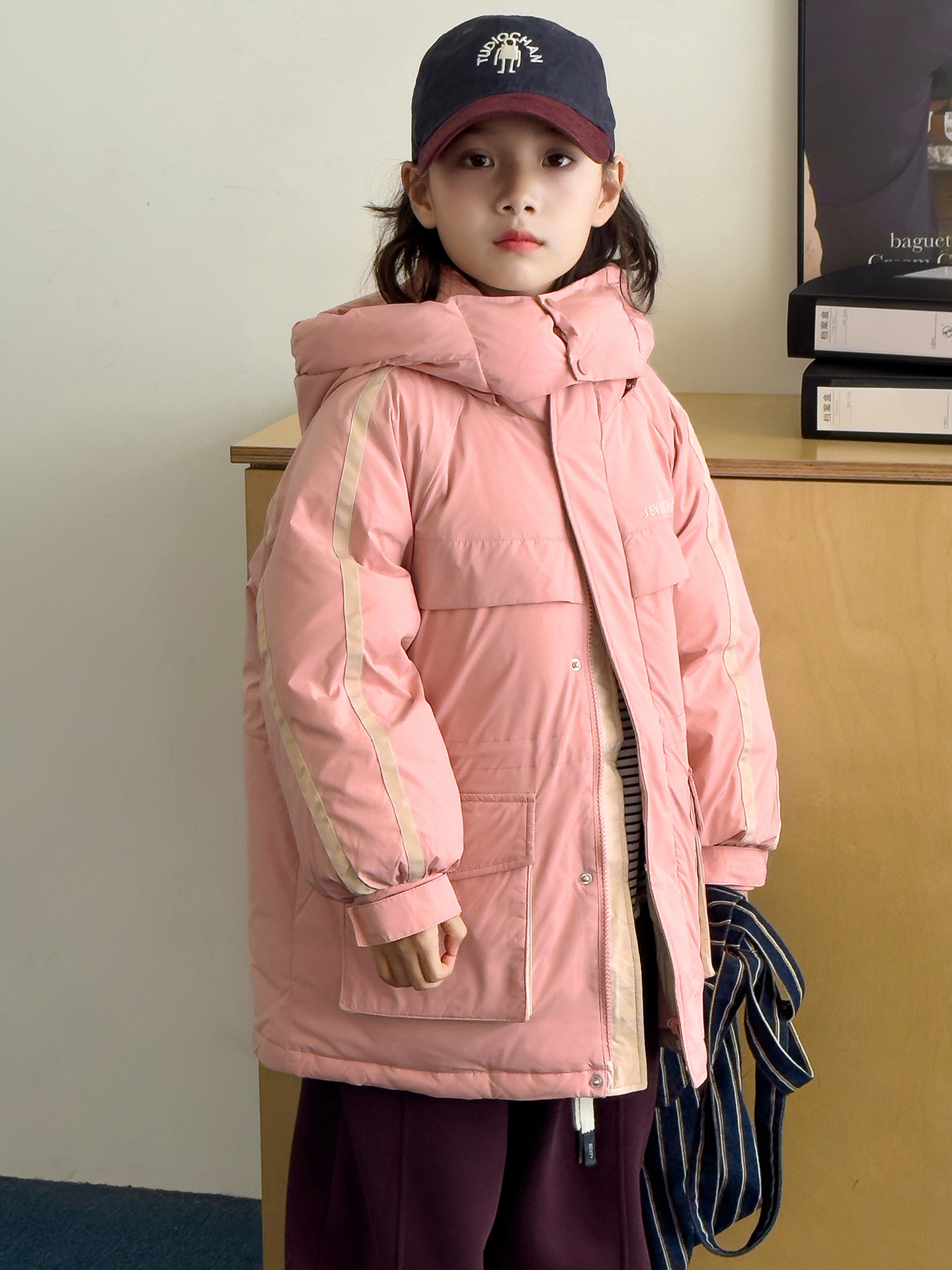 Demi-season children's velvet down jacket