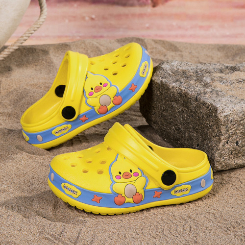 Boys' and Girls' Closed-Toe Croc-Style Shoes, Children's Garden Shoes, Cartoon Beach Shoes, Summer Kids' Crocks