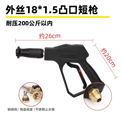 pump, compatible with Man, High pressure car wash water gun - g2-convex-outlet-external-thread-m18-short-gun-pressure-resistance-200kg