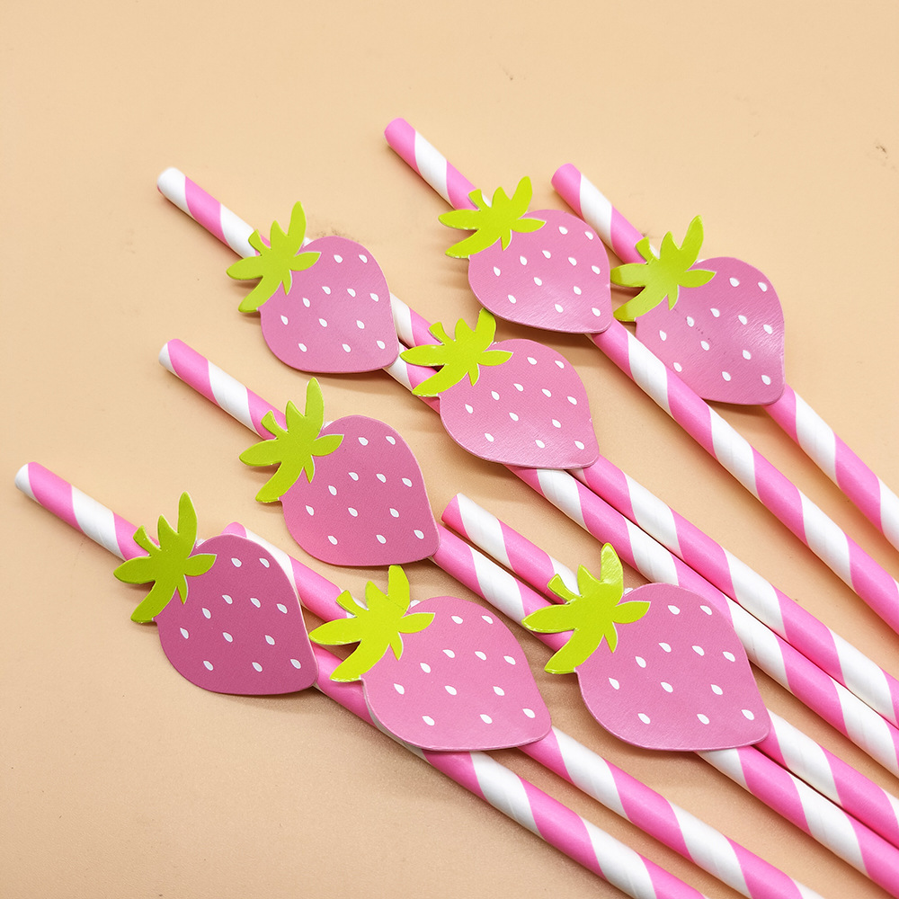 Internet celebridad paja desechable degradable papel paja piña tarjeta paja decorativa postre bar boda paja