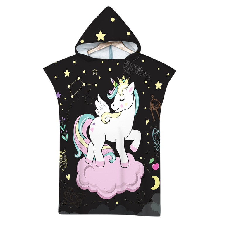 Unicorn dress bath towel beach towel cape seaside dressing bathrobe printed hooded bath towel a minimum order Unicorn dress bath towel beach towel cape seaside dressing bathrobe printed hooded bath towel a minimum order