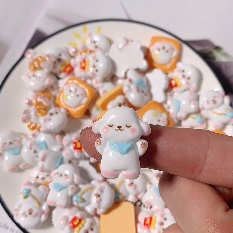 Niños interesantes papas fritas perros hechos a mano DIY adornos congeladores pegamento de crema accesorios accesorios de resina accesorios accesorios materiales de joyería al por mayor