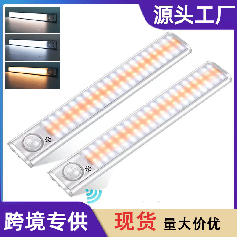 [Cross-border optimization] Double-row led strip intelligent human body induction night light charging wardrobe closet lamp