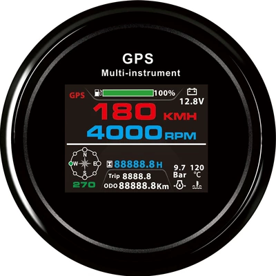 automobile instrument instrument GPS speed odometer tachometer - black-frame-black-background