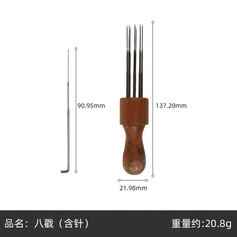 羊毛フェルトスタンパー（針付きウッドカラーウッドスタンパー） 手芸用フェルトニードルペン 木製パンチニードルホルダー|undefined