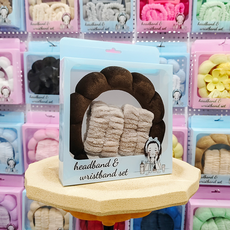 Nueva esponja de lavado de cara de Amazon, diadema de nubes, maquillaje de belleza, diadema de todo fósforo, diadema, horquilla, juego de caja de regalo