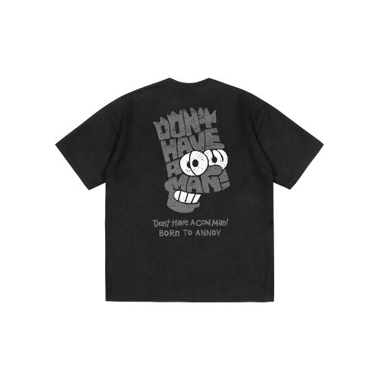 The Simpsons Cartoon Printed Suede Men's and Women's Loose Round Neck Couple Short-Sleeved Shirts