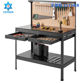 Cross-border foreign trade custom wholesale workshop garage workbench with drawer tool cabinet console
