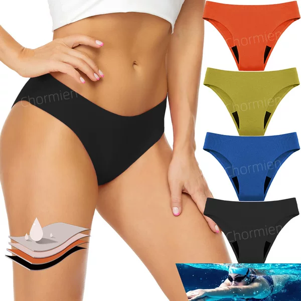 Cross-Border Seamless Swim Trunks, Four-Layer Leak-Proof Menstrual Underwear, No Need for Sanitary Napkins, Menstrual Period Pants for Women