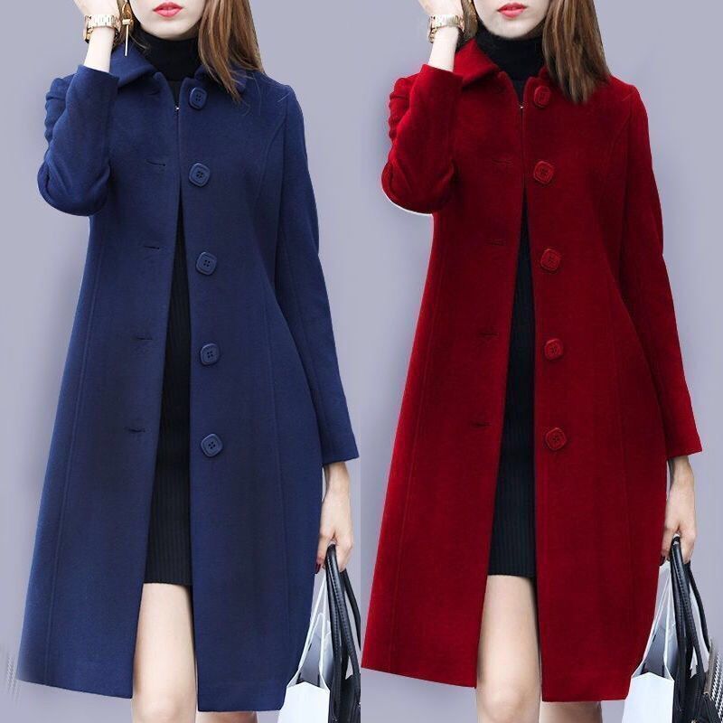 Woolen Outwear Women's Mid-Length British Style 2025 Spring & Fall New Slim Woolen Outwear Women's Slim Woolen Suit