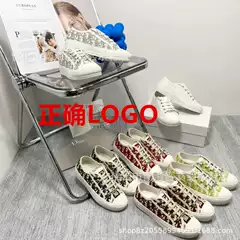 Women's Vintage Retro Embroidery Canvas Sneakers - Low Top Flat Shoes with Chunky Heel, Non-Slip Casual Skate Style