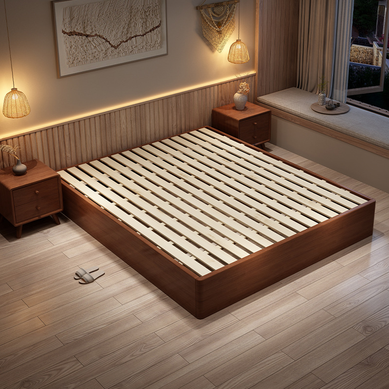 Cama de madera maciza Tatami Residence Hotel cama de piso almacenamiento de presión de aire cama grande 2.2m cualquier tamaño cama de costilla