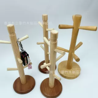 玻璃水杯架木质杯架家用杯子置物架倒挂杯子架收纳架水杯架子挂架