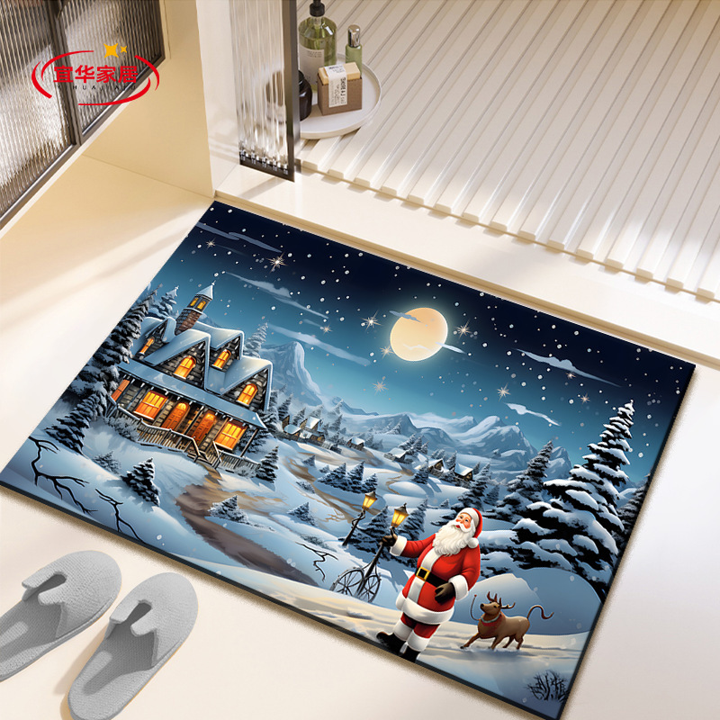 クリスマス浴室滑り止め珪藻泥マットトイレ吸水速乾じゅうたんマットトイレ浴室マット|undefined