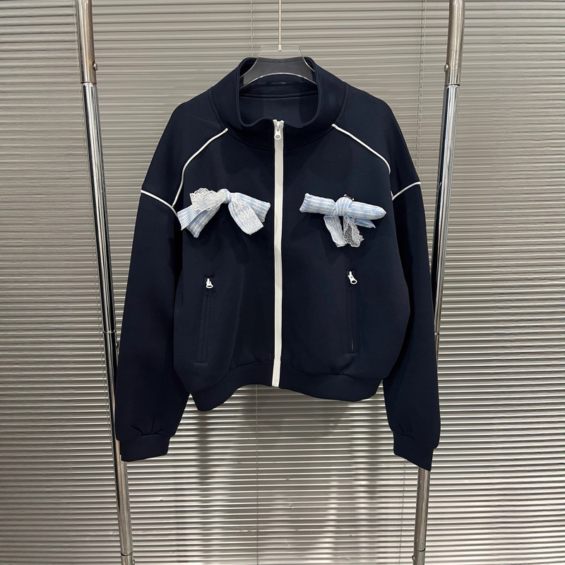 2025年早秋新款蝴蝶结高校女棒球服外套+短裙套装|undefined