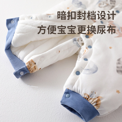 Baby onesie, crawling suit for newborns, unisex, autumn and winter, warm, high-cotton, thick cotton coat
