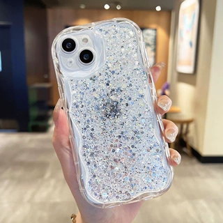 高闪银粉奶油壳适用苹果15/12pro手机壳iphone13 14防摔XR78plusX