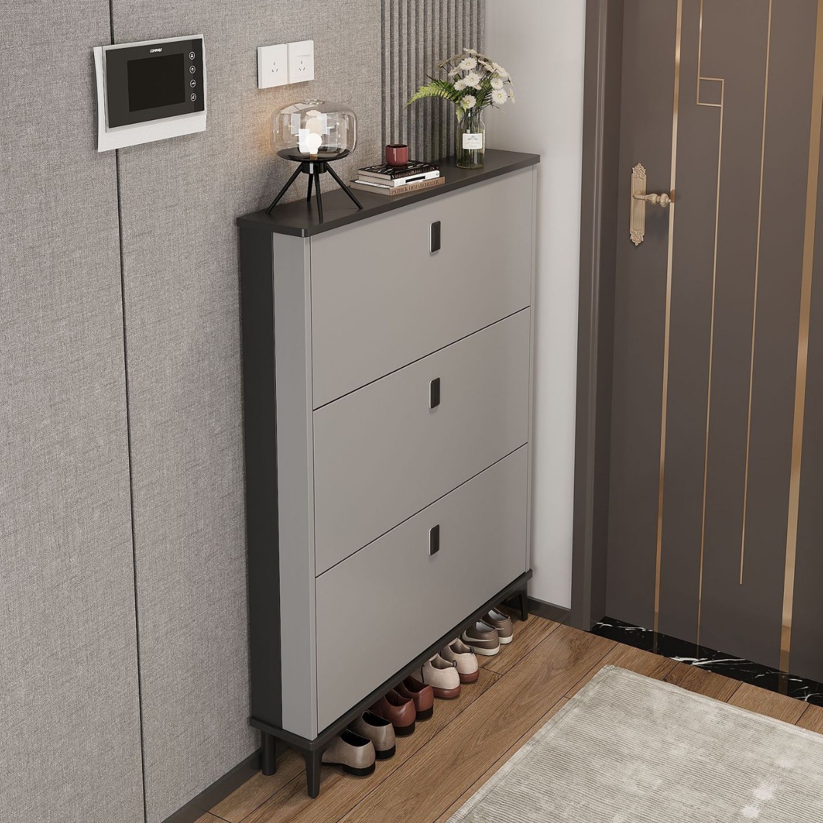 라이트 럭셔리 그레이 60*17*120 [싱글 레이어 슈즈]]