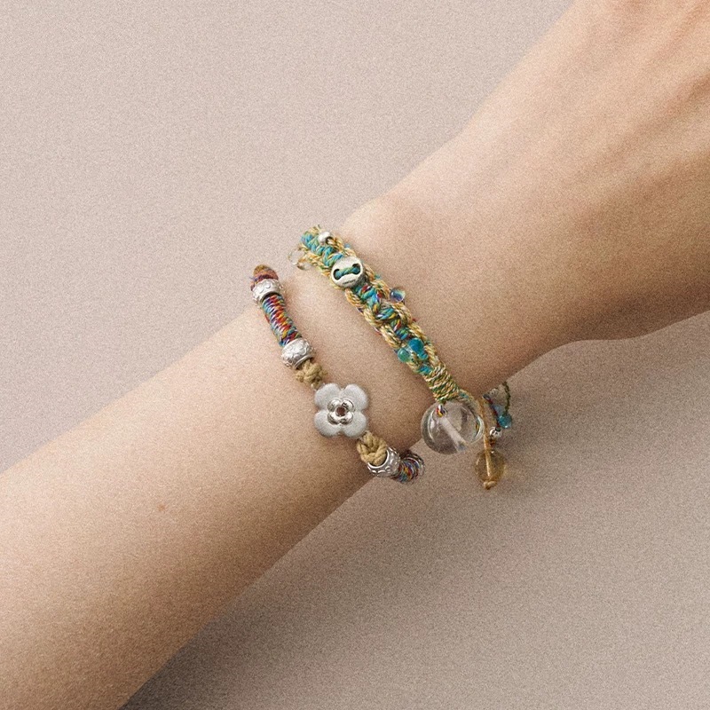 Bracciale artigianale perline stile giungla giardino monet_voghion.com