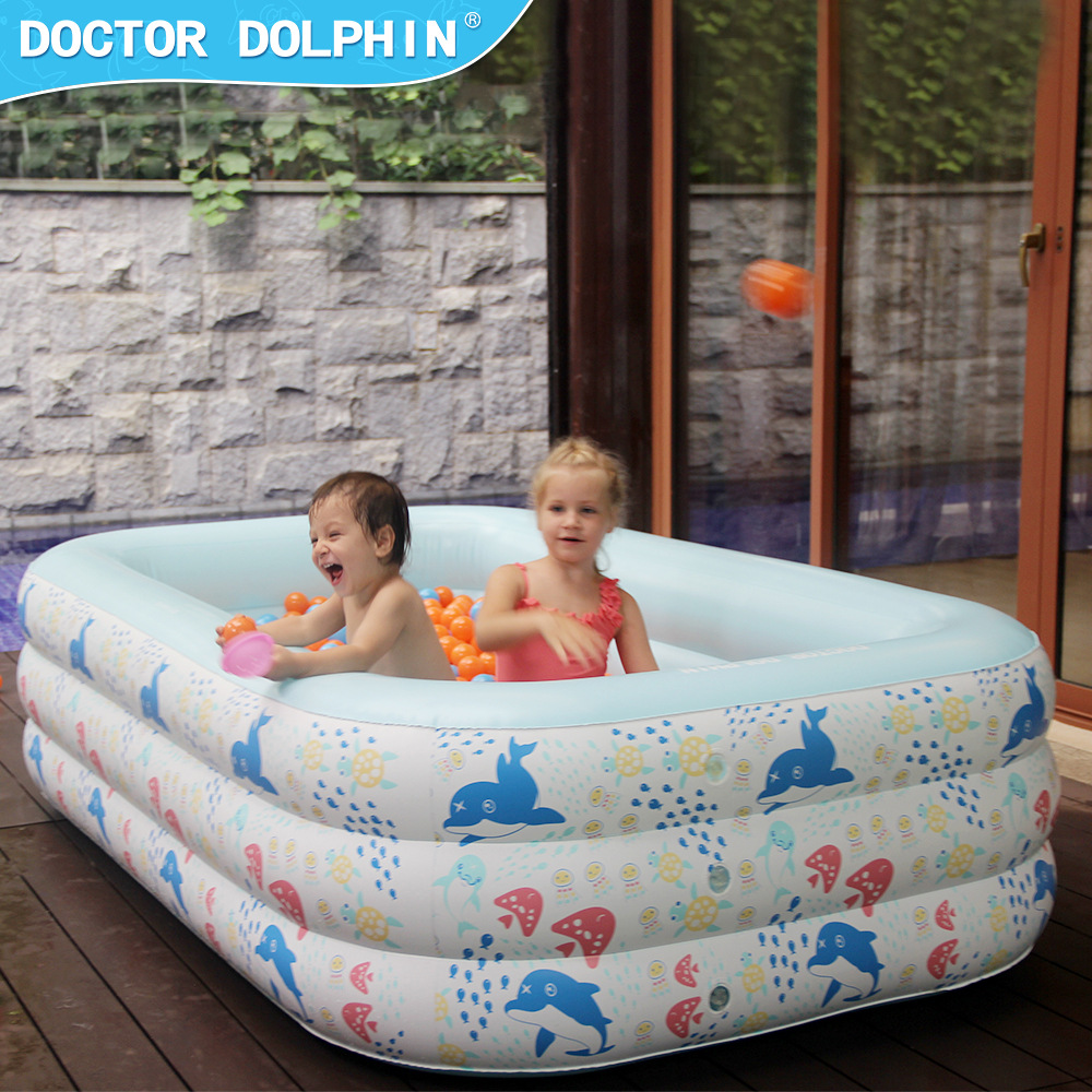 Doctor delfín piscina inflable para niños piscina inflable de tres capas piscina doméstica para niños piscina de olas piscina inflable
